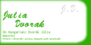 julia dvorak business card