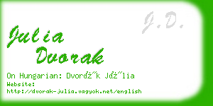 julia dvorak business card